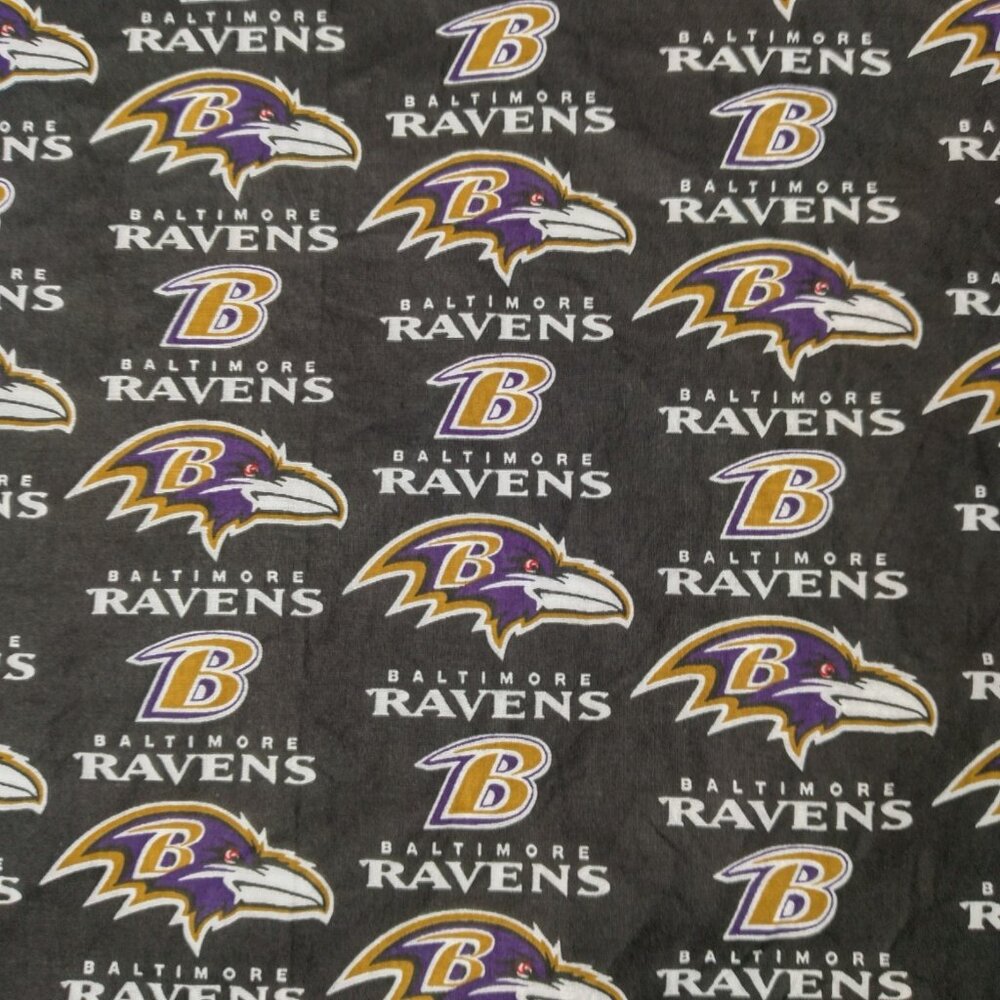 Baltimore Ravens Fabric Material NFL Football Team Sewing Sew Black 71x57"
